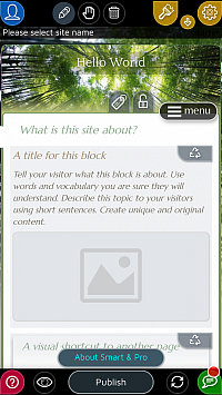 Пълнофункционално приложение за създаване на уебсайтове на таблети и телефони с Android